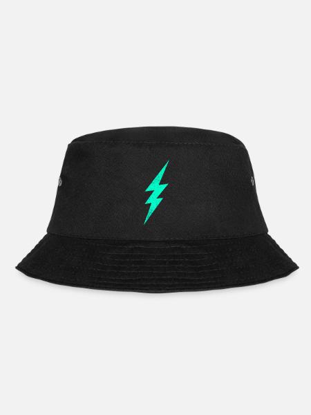 Electric flash graphic on trendy H interior - Bucket Hat - black