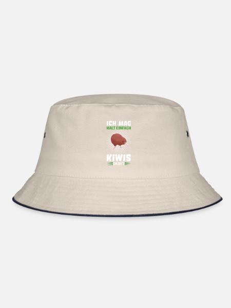 Kiwi Vogel Schnepfenstrauß Kiwis Neuseeland lustig - Bucket Hat - Natur/Navy - Vorne