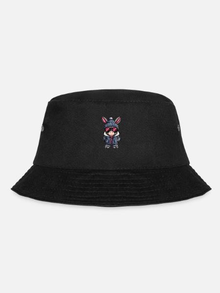Esel Winter - Bucket Hat - Schwarz