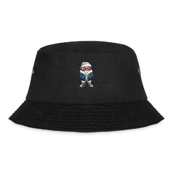 Taube Vogel Winter Comic - Bucket Hat - Schwarz - Vorne - Lela (165cm)