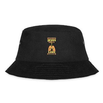 Saved by Jesus and a Lung donor - Bucket Hat - Schwarz - Vorne - Lela (165cm)