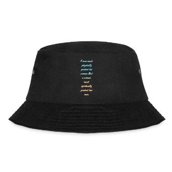 Beschützen Spruch - Bucket Hat - Schwarz - Vorne - Lela (165cm)