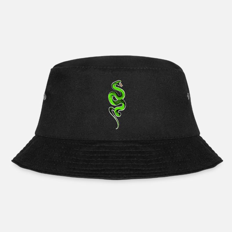 Grüne Schlange - Bucket Hat - Schwarz