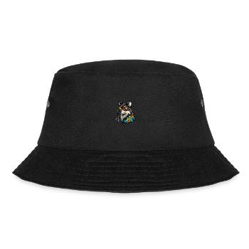 Wolf Comic Cool Sommer - Bucket Hat - Schwarz - Vorne - Lela (165cm)