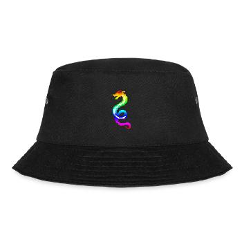 Bunter Retro-Drache - Bucket Hat - Schwarz - Vorne - Lela (165cm)