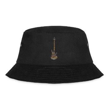 Bass Guitar Word Cloud for Bassist Bass Player - Bucket Hat - Schwarz - Vorne - Lela (165cm)