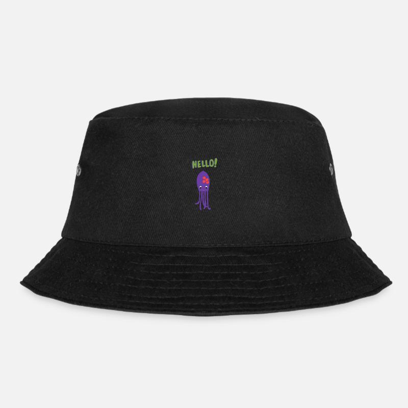 Tintenfisch sagt Hallo - Geschenkidee - Baby - Bucket Hat - Schwarz