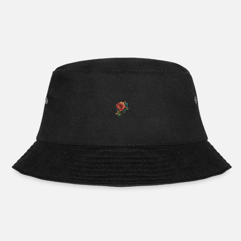 Rose Blume - Bucket Hat - Schwarz