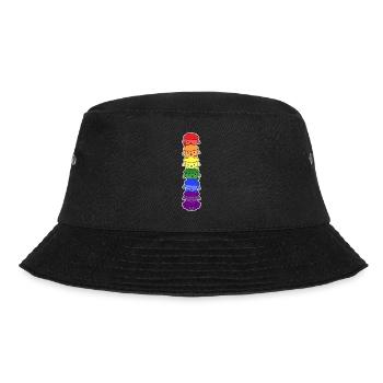 LGBT+ Flagge Schaf Design für LGBT+ Menschen - Bucket Hat - Schwarz - Vorne - Lela (165cm)