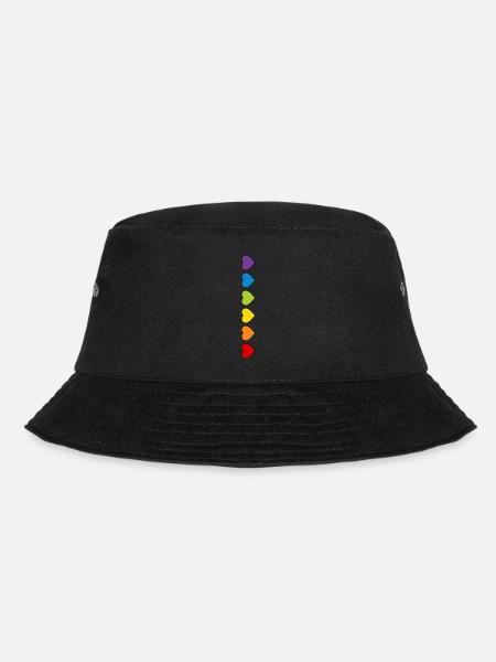 LGBT CSD LGBTQ+ HERZ REGENBOGEN HERZEN PRIDE MONTH - Bucket Hat - Schwarz