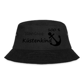 100 % Nordsee Küstenkind - Bucket Hat - Schwarz - Vorne - Lela (165cm)