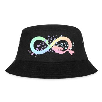 Meerjungfrau mermaid Infinty Unendlichkeit endlos - Bucket Hat - Schwarz - Vorne - Lela (165cm)