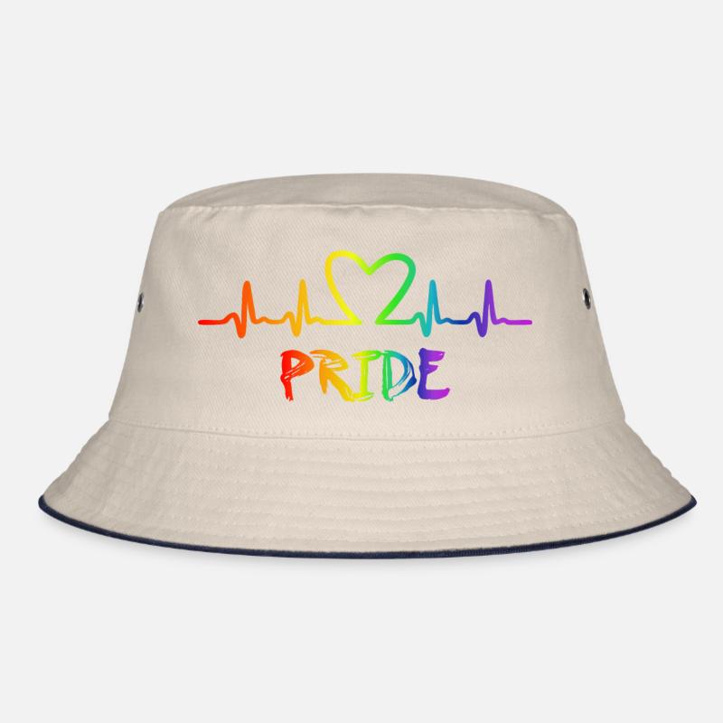 LGBT Pride Regenbogen Herzschlag Bucket Hat