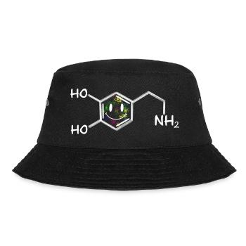 Dopamin das Glückshormon - Bucket Hat - Schwarz - Vorne - Lela (165cm)