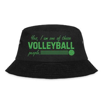 Volleyball Ball Hobby Spieler Geschenk Sport - Bucket Hat - Schwarz - Vorne - Lela (165cm)