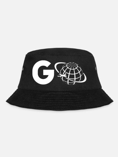 "Go Travel" Travel World Map T-Shirt (Traveler) - Bucket Hat - Schwarz