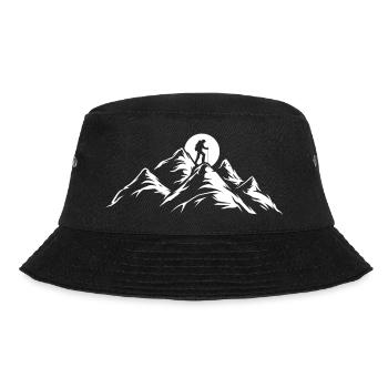 Berge Wandern Alpen Motiv Bergsteiger - Bucket Hat - Schwarz - Vorne - Lela (165cm)