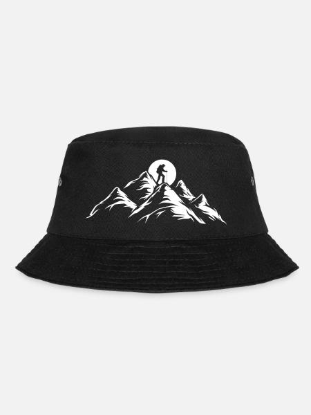 Berge Wandern Alpen Motiv Bergsteiger - Bucket Hat - Schwarz
