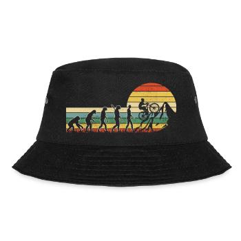 Evolution Mountainbiker Fahrrad fahren Berge Natur - Bucket Hat - Schwarz - Vorne - Lela (165cm)