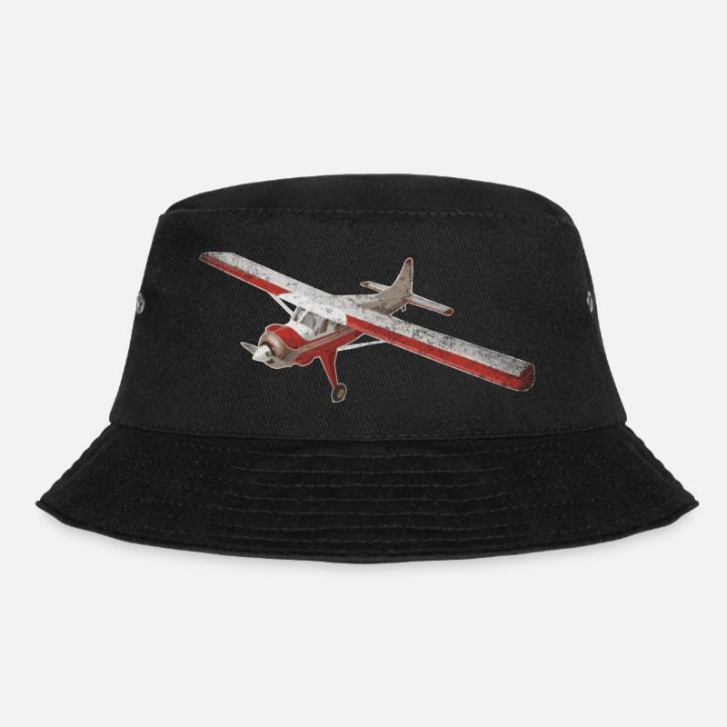 Flugzeug - Bucket Hat - Schwarz