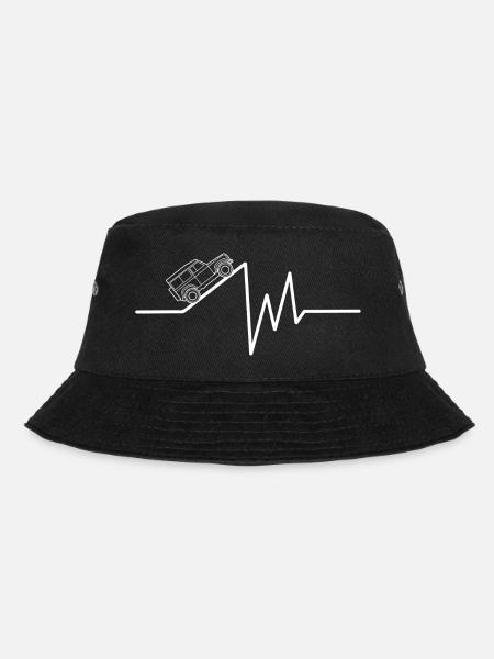Landy Auto Herzschlag Offroad 4x4 Geländewagen SUV - Bucket Hat - Schwarz