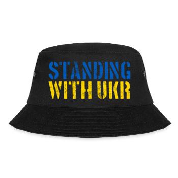 Debout avec l’Ukraine Yellow Blue Peace Grunge - Bob - noir - Devant - Lela (165cm)