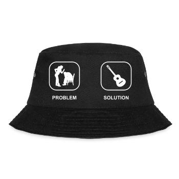Gitarrist Musiker Musik Gitarre Gitarristin Band - Bucket Hat - Schwarz - Vorne - Lela (165cm)