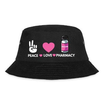 Peace Love Apotheker Apotheke Pharmazie PTA - Bucket Hat - Schwarz - Vorne - Lela (165cm)