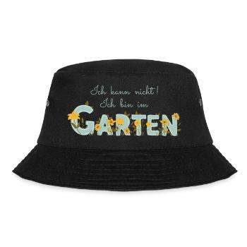 Ich kann nicht ich bin im Garten - Gartenarbeit - Bucket Hat - Schwarz - Vorne - Lela (165cm)