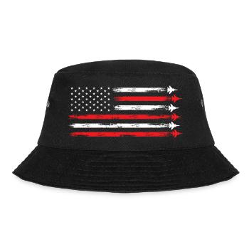 Memorial Day Fourth of July USA Amerikanische Flag - Bucket Hat - Schwarz - Vorne - Lela (165cm)
