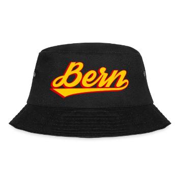 Bern Retro Schriftlogo Druck - Bucket Hat - Schwarz - Vorne - Lela (165cm)