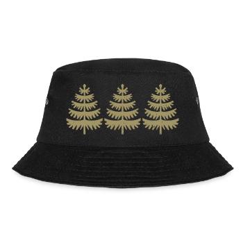 Tannen Muster - Bucket Hat - Schwarz - Vorne - Lela (165cm)