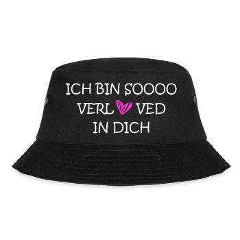 Ich Liebe dich so sehr ich bin total verloved - Bucket Hat - Schwarz - Vorne - Lela (165cm)
