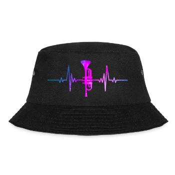 Trompete Space Heartbeat für Musiker - Bucket Hat - Schwarz - Vorne - Lela (165cm)