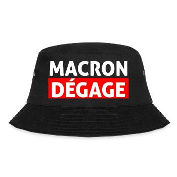 Macron dégage français en colère retraire - Bob - noir - Devant - Lela (165cm)