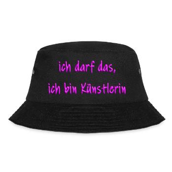 ich bin künstlerin pinsel metallic violett 2 - Bucket Hat - Schwarz - Vorne - Lela (165cm)