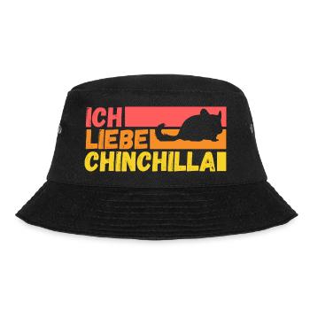 Ich Liebe Chinchilla - Bucket Hat - Schwarz - Vorne - Lela (165cm)