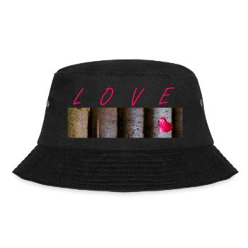 Buchstaben Liebe und Symbol Herz - Bucket Hat - Schwarz - Vorne - Lela (165cm)