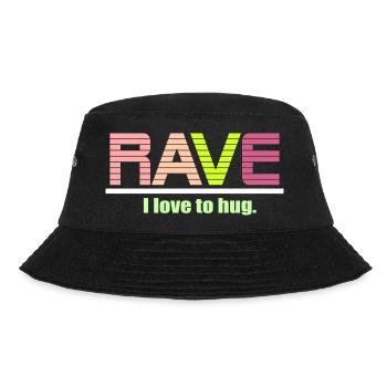 Ich liebe es, Rave zu umarmen - Bucket Hat - Schwarz - Vorne - Lela (165cm)
