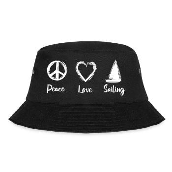 Peace Love Sailing - Bucket Hat - Schwarz - Vorne - Lela (165cm)