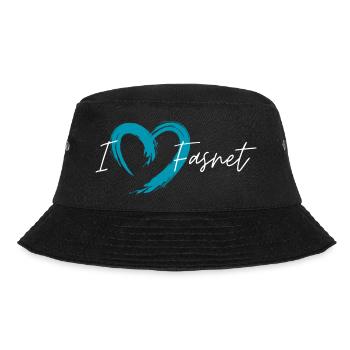 I love Fasnet blau - Bucket Hat - Schwarz - Vorne - Lela (165cm)