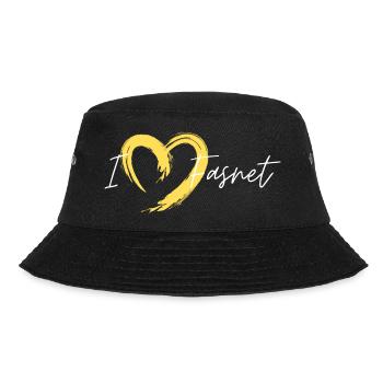 I love Fasnet gelb - Bucket Hat - Schwarz - Vorne - Lela (165cm)