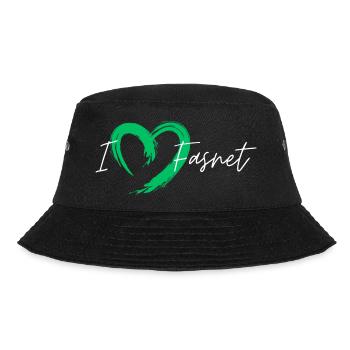 I love Fasnet Grün - Bucket Hat - Schwarz - Vorne - Lela (165cm)