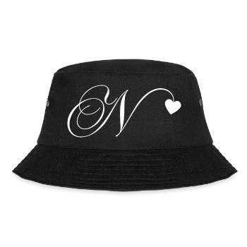 Letter n heart calligraphy - Bucket Hat - black - Front - Lela (165cm)