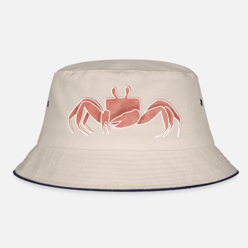 "Krabbe", Boho Line Art Design, Serie "Ocean" Bucket Hat