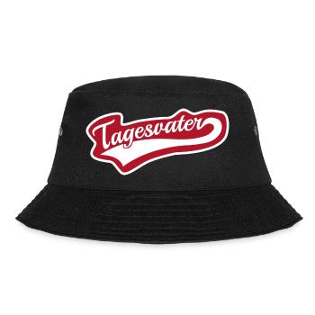 Tagesvater swoosh Schriftzug - Bucket Hat - Schwarz - Vorne - Lela (165cm)