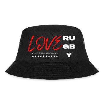love rugby- I love rugby - Rugby is life - Bucket Hat - black - Front - Lela (165cm)