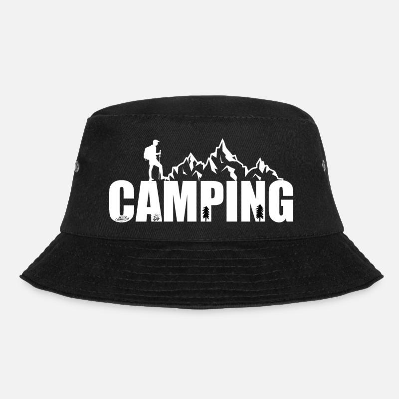 camping - Bucket Hat - black