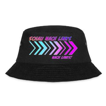 Richtungspfeile Schau nach links - Bucket Hat - Schwarz - Vorne - Lela (165cm)