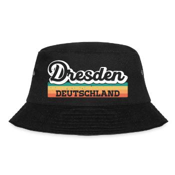 Dresden Deutschland DDR GDR Retro - Bucket Hat - Schwarz - Vorne - Lela (165cm)